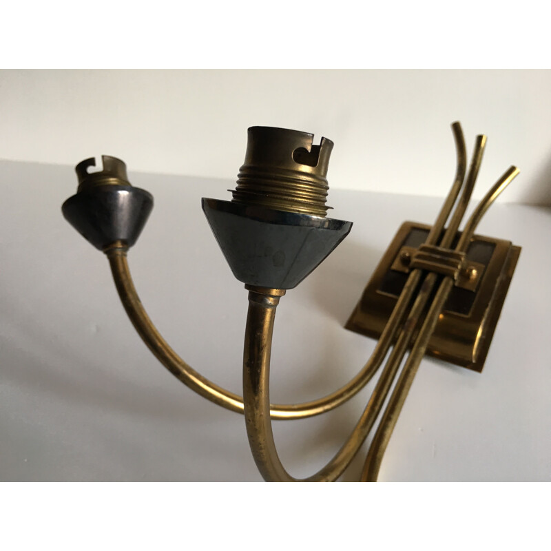 Vintage retro wall light in brass-plated steel, 1960s