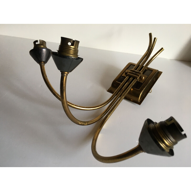 Vintage retro wall light in brass-plated steel, 1960s