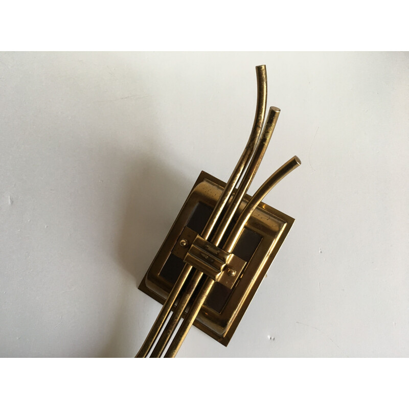Vintage retro wall light in brass-plated steel, 1960s