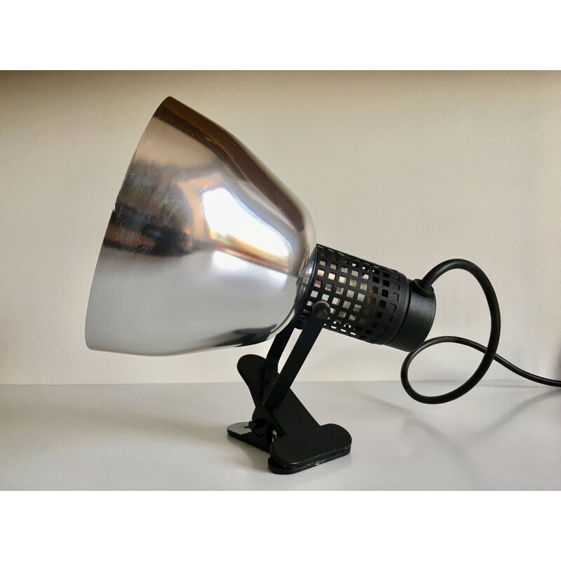 Vintage spotlight in aluminium and lacquered steel