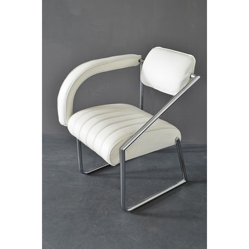 Vintage witte "non-conformistische" fauteuil van Eileen Gray, 1970