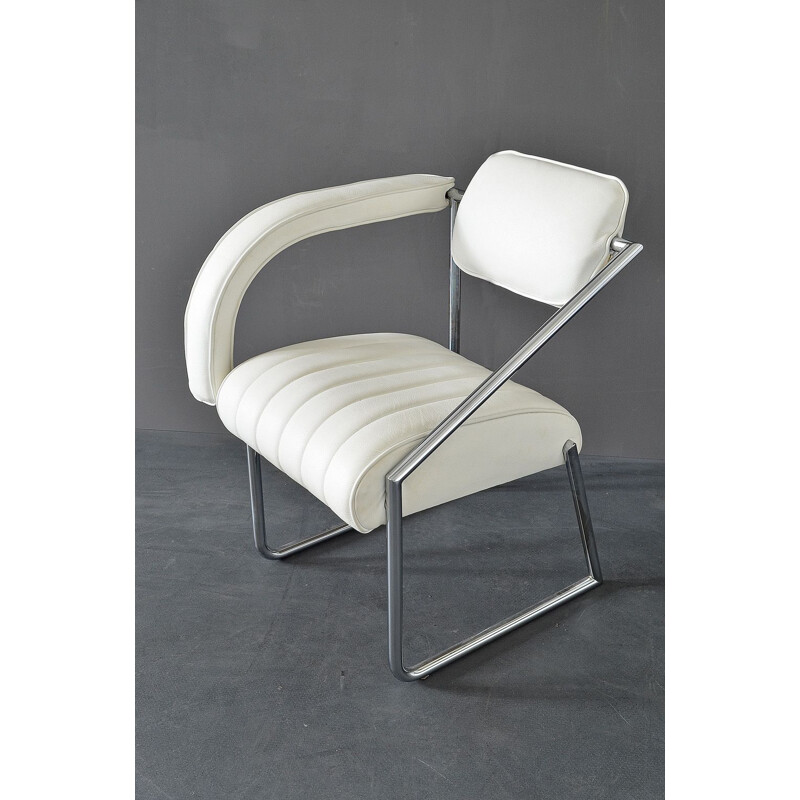 Vintage white armchair  "Non Conformist" by Eileen Gray, 1970s