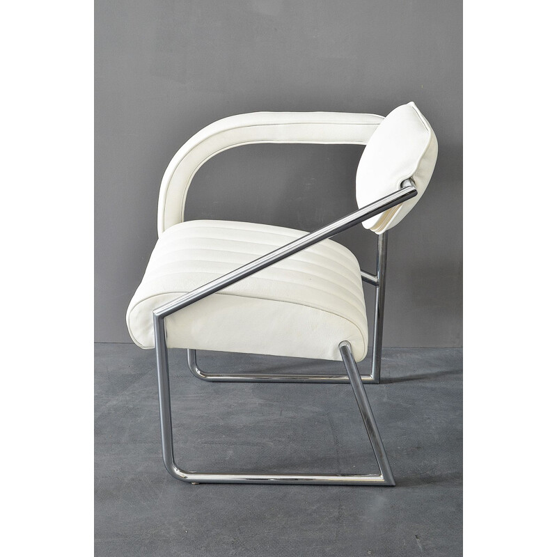 Cadeirão Vintage branco "não-conformista" de Eileen Gray, 1970