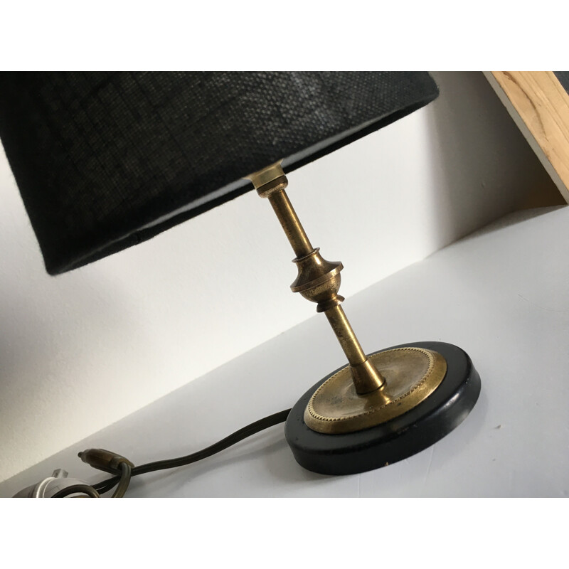 Vintage brass and fabric lamp