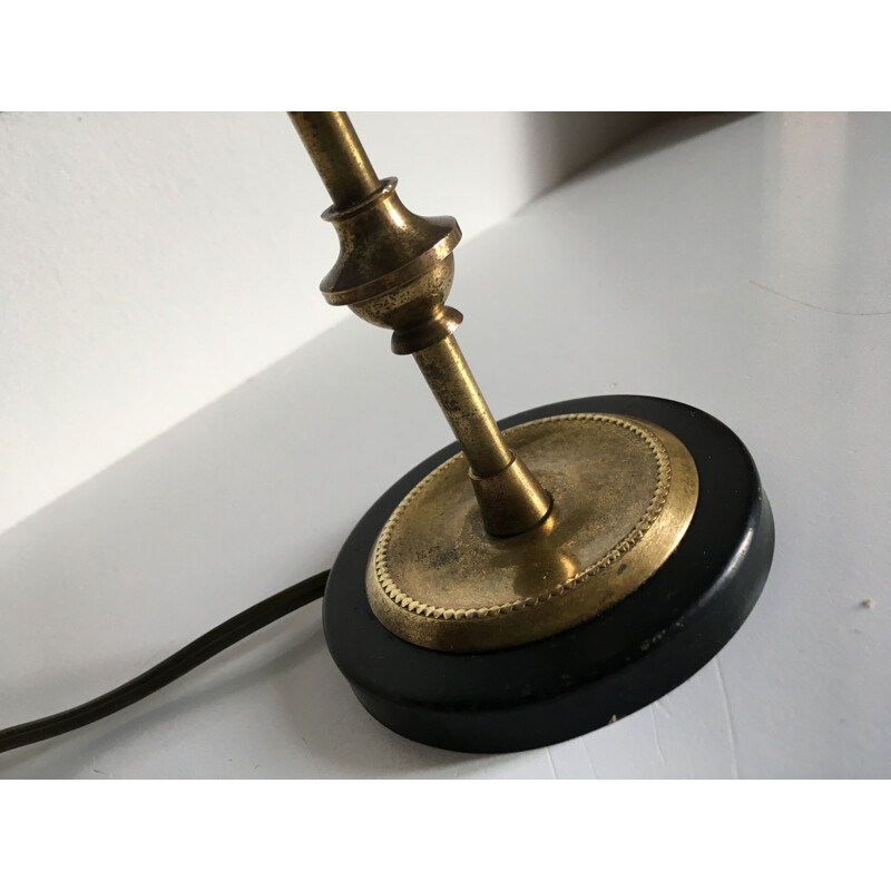 Vintage brass and fabric lamp