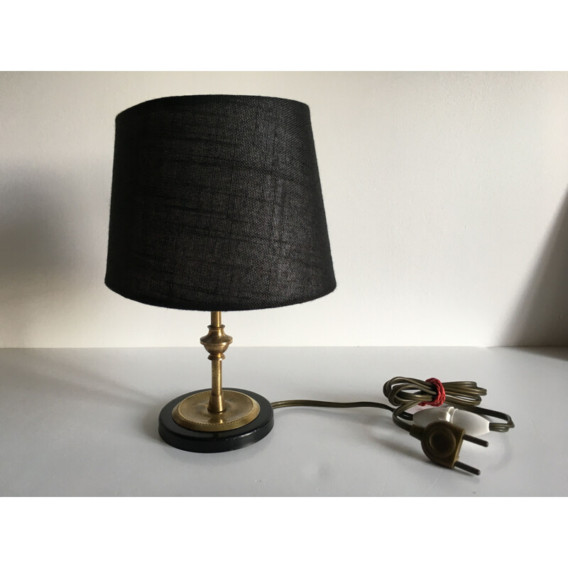 Vintage brass and fabric lamp