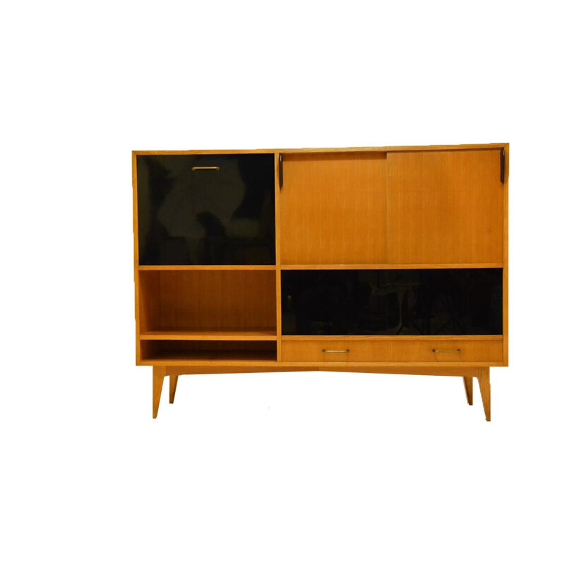Vintage ash bookcase by Charles Ramos, France, 1960s