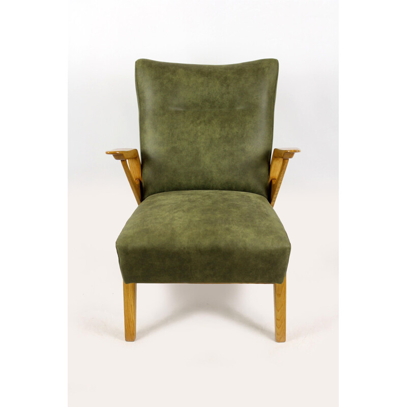 Vintage essenhouten fauteuil, 1960