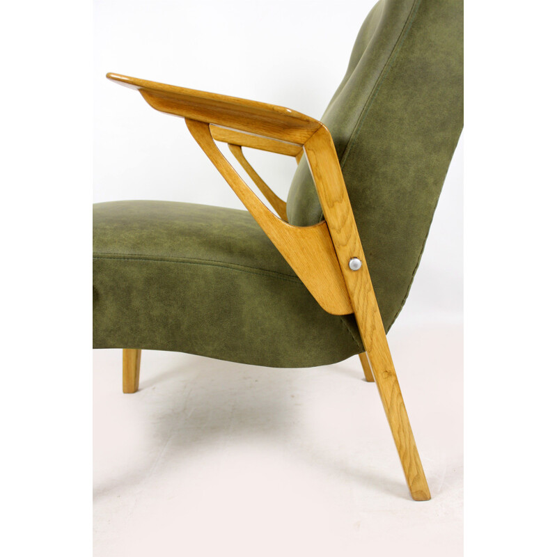 Vintage essenhouten fauteuil, 1960