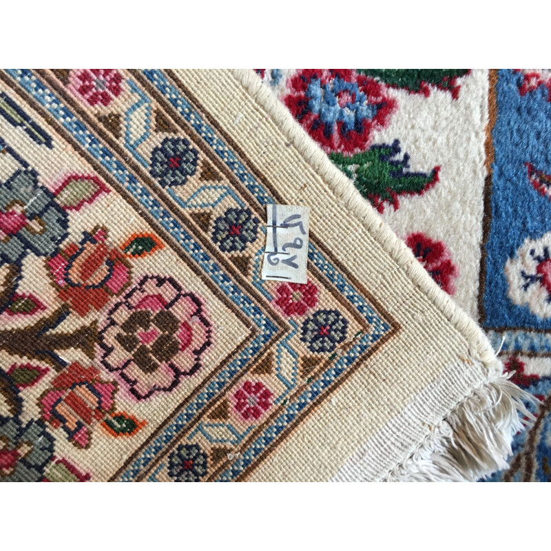 Vintage handmade wool and cotton velvet carpet