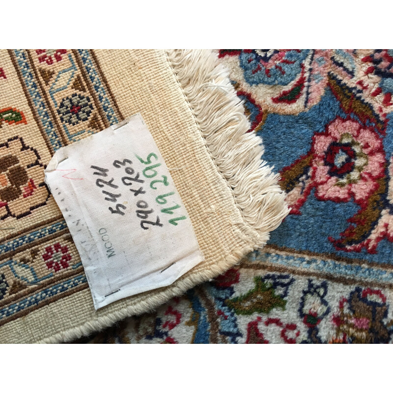 Vintage handmade wool and cotton velvet carpet