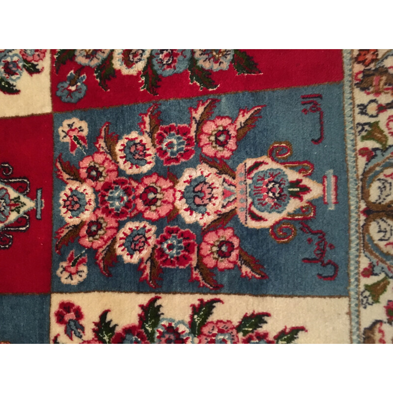 Vintage handmade wool and cotton velvet carpet