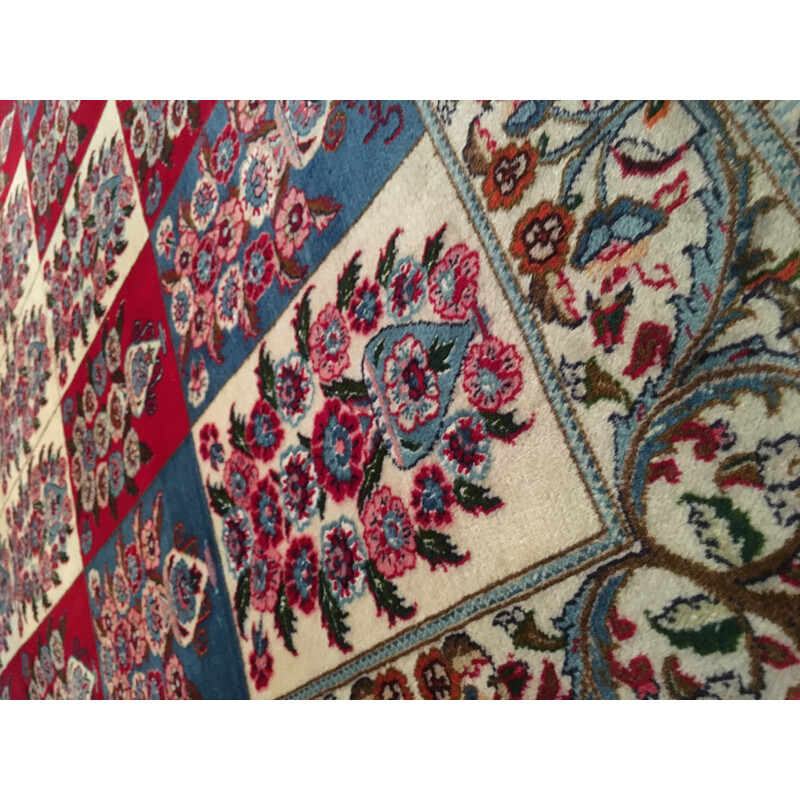 Vintage handmade wool and cotton velvet carpet