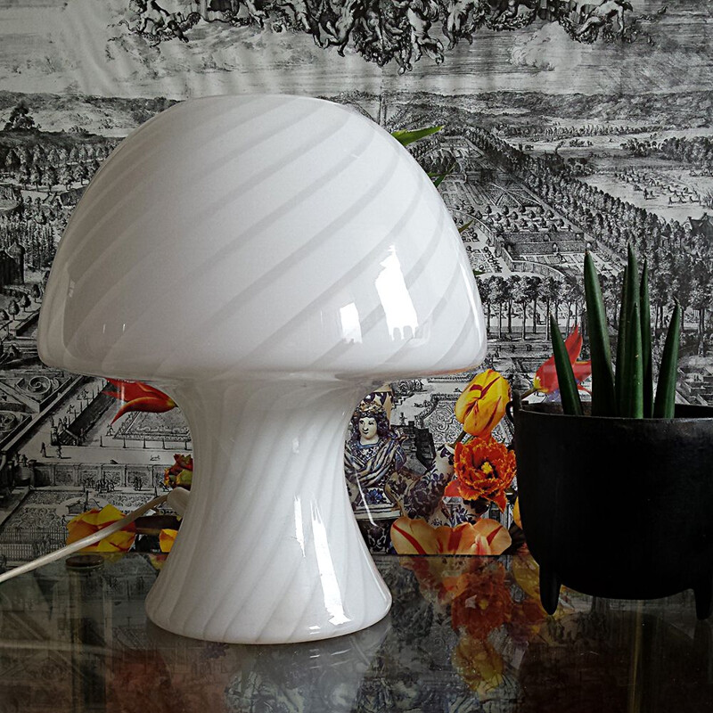 Vintage Murano Glass Mushroom Table Lamp, 1960s