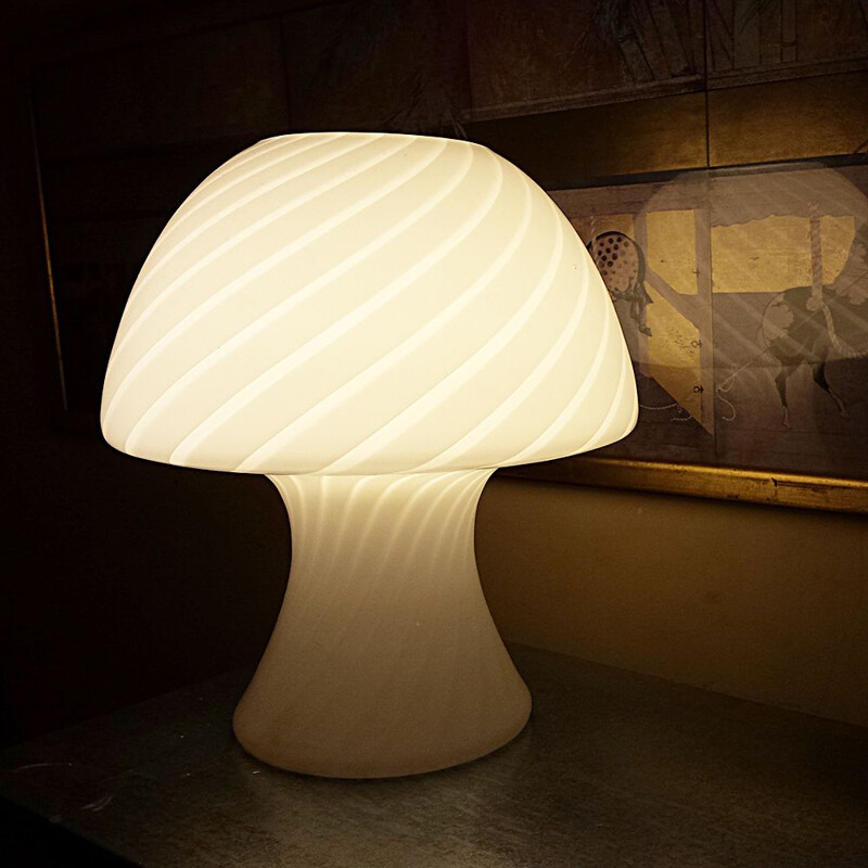 Vintage Murano Glass Mushroom Table Lamp, 1960s