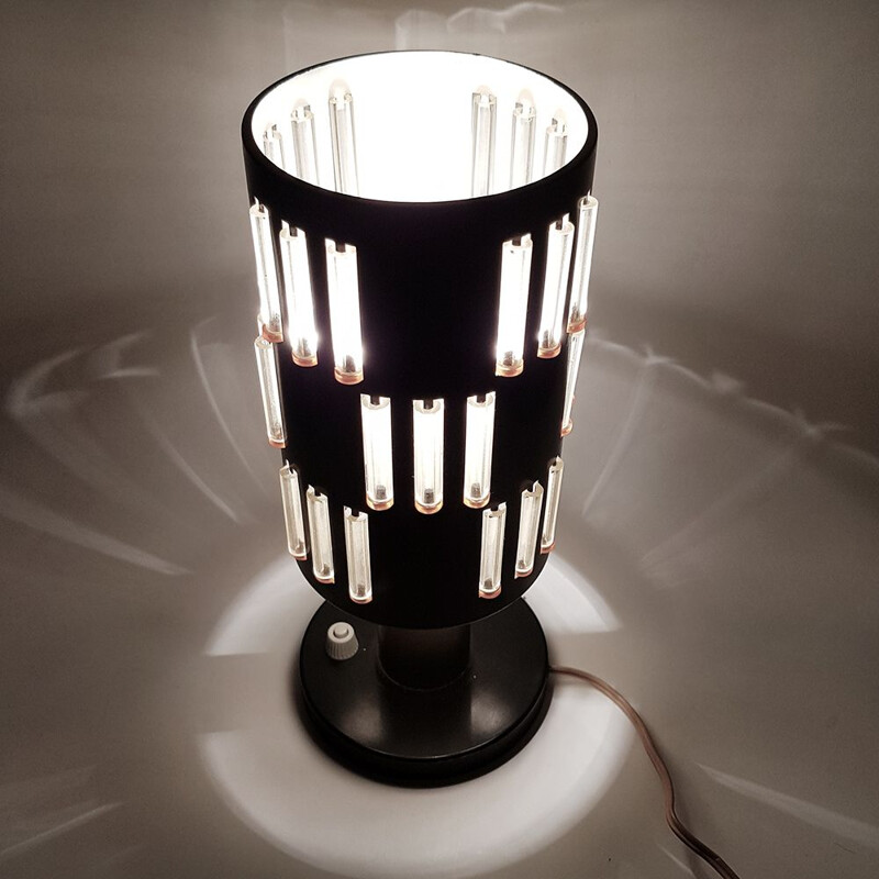 Vintage glass and metal table lamp by Schmahl and Schulz, 1960