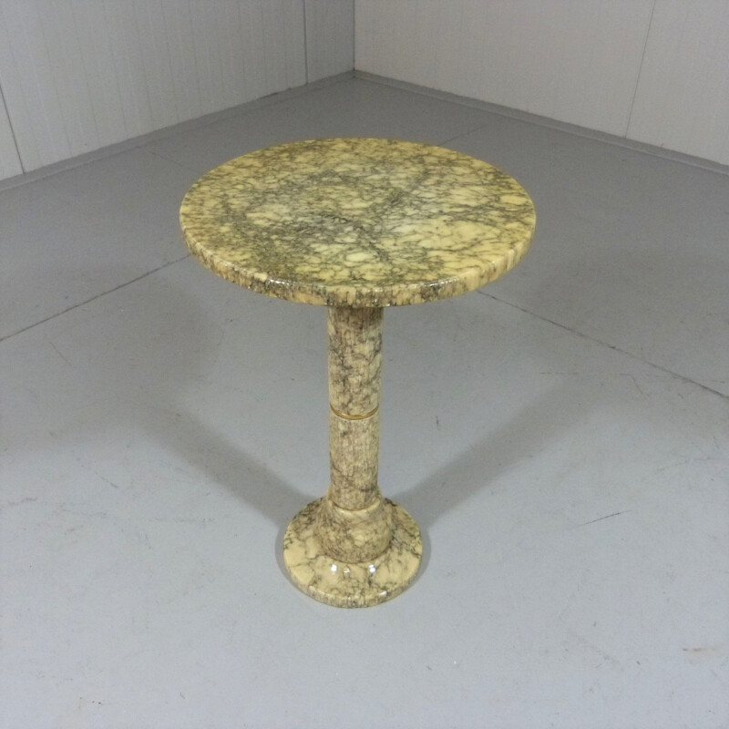 Vintage round marble side table, 1960-70s