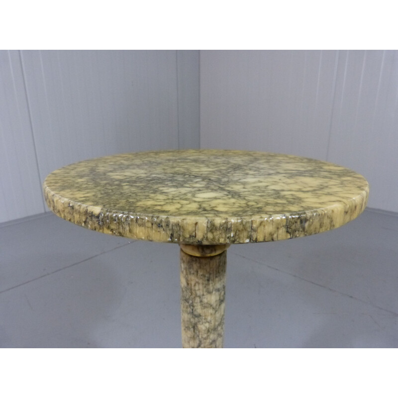 Vintage round marble side table, 1960-70s