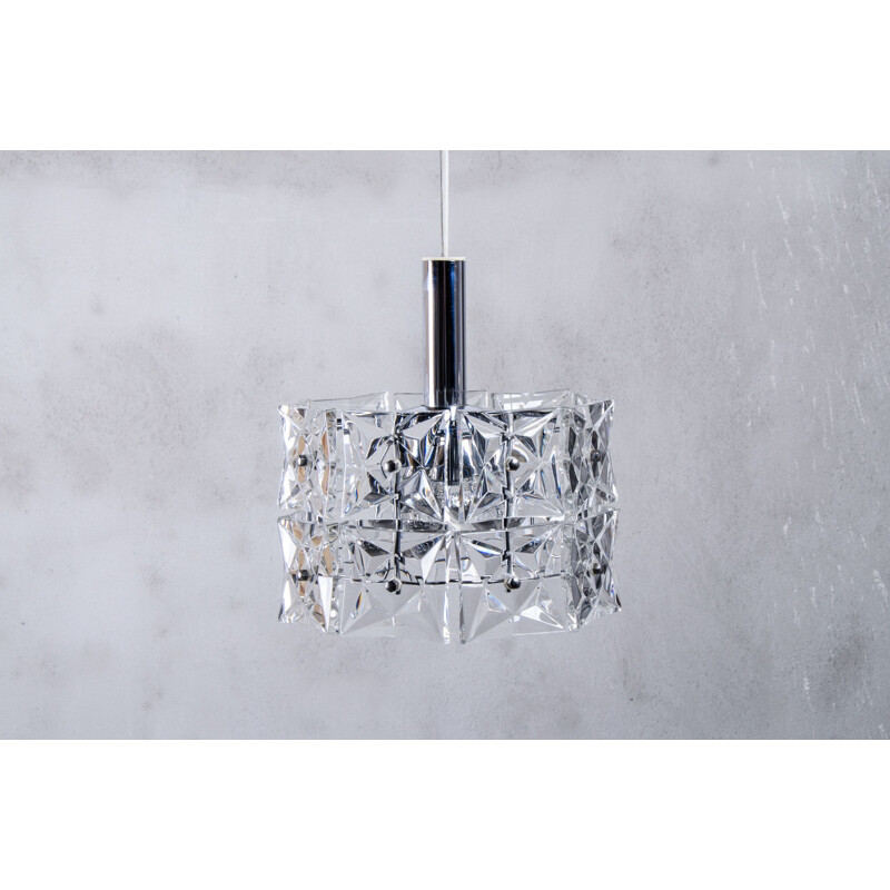 Vintage geometric prism crystal chandelier by Kinkeldey