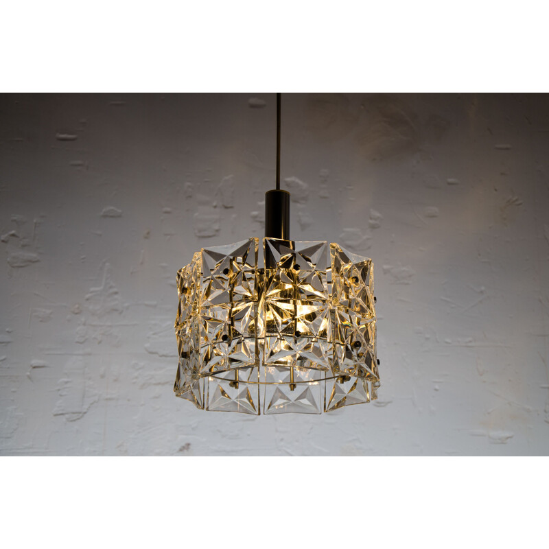 Vintage geometric prism crystal chandelier by Kinkeldey