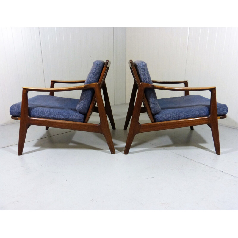 Set of 2 vintage teak danish easy chairs 1960