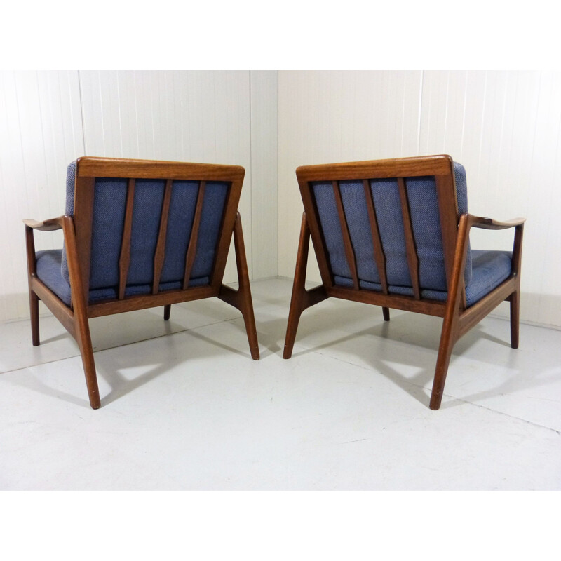 Set of 2 vintage teak danish easy chairs 1960