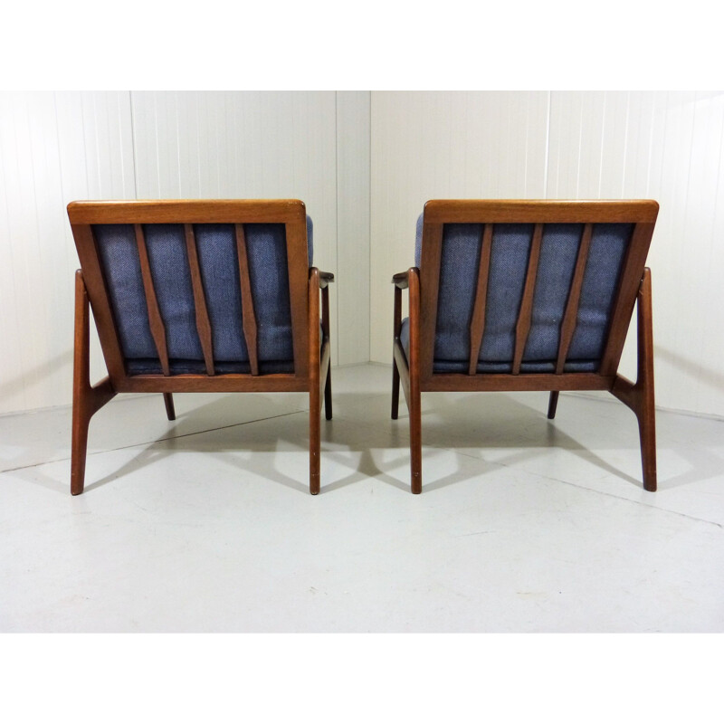 Set of 2 vintage teak danish easy chairs 1960