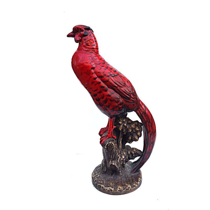 Vintage ceramic pheasant sculpture by Ugo Zaccagnini, 1930s