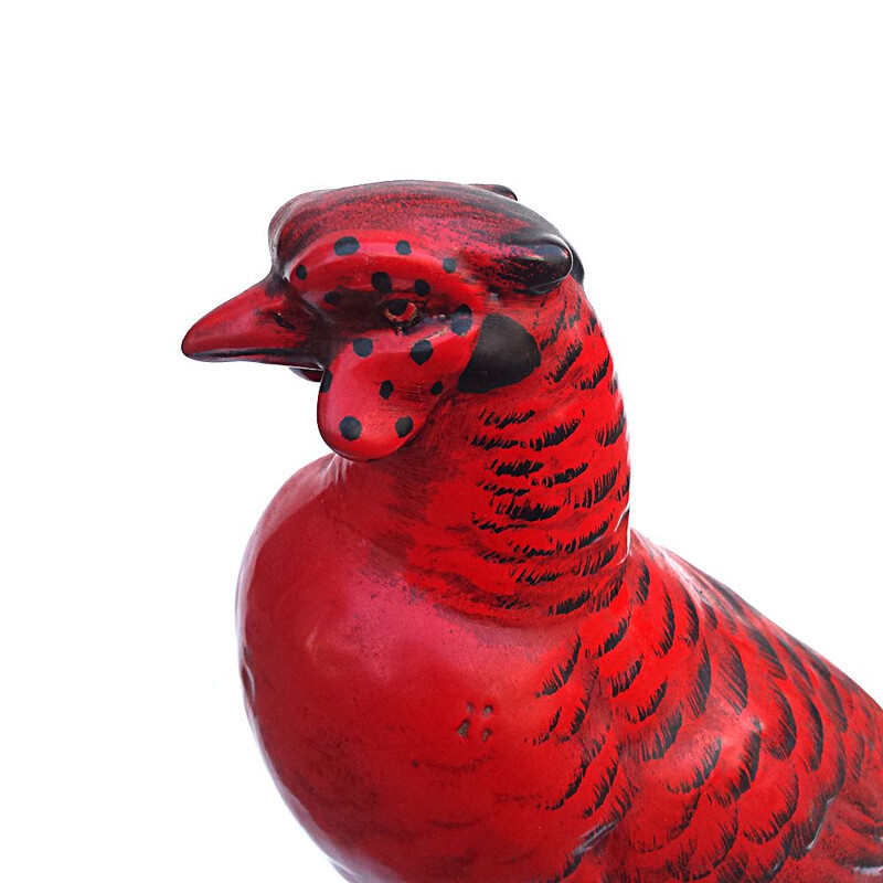 Vintage ceramic pheasant sculpture by Ugo Zaccagnini, 1930s