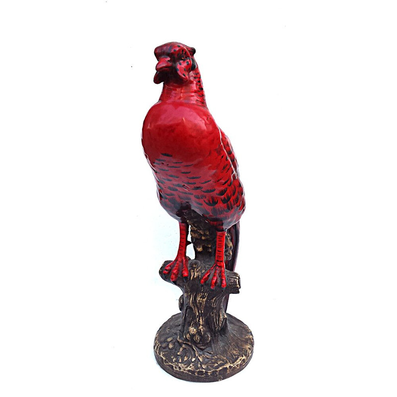 Vintage ceramic pheasant sculpture by Ugo Zaccagnini, 1930s