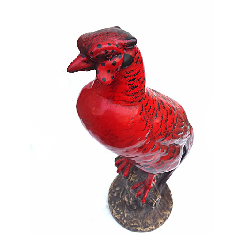 Vintage ceramic pheasant sculpture by Ugo Zaccagnini, 1930s