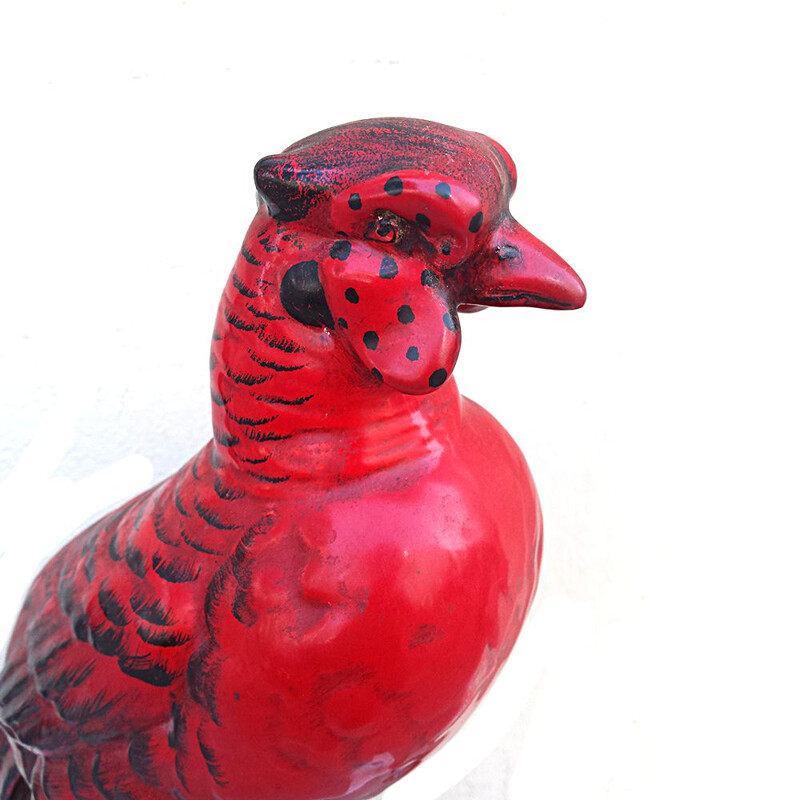 Vintage ceramic pheasant sculpture by Ugo Zaccagnini, 1930s