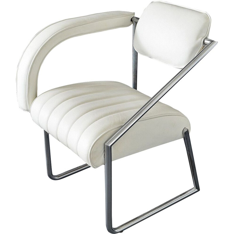 Sillón blanco vintage "inconformista" de Eileen Gray, 1970