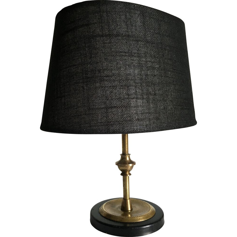 Vintage brass and fabric lamp