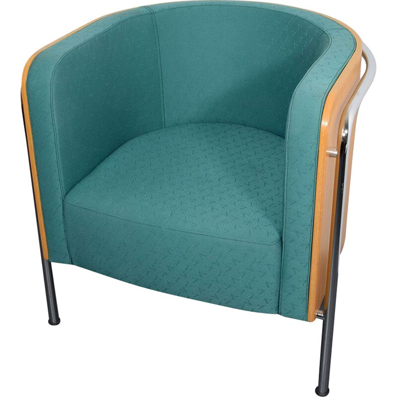 Vintage turquoise S 3001 armchair by Zschoke for Thonet, 1990s