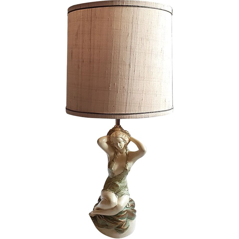 Vintage Chalkware Sculpture Table Lamp, 1950s