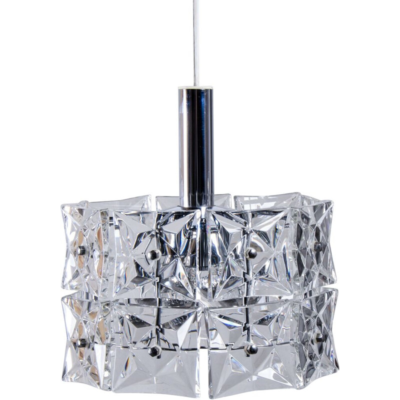 Vintage geometric prism crystal chandelier by Kinkeldey