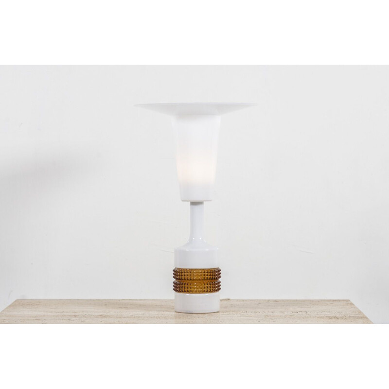 Lampe de table vintage de l'ère spatiale en porcelaine