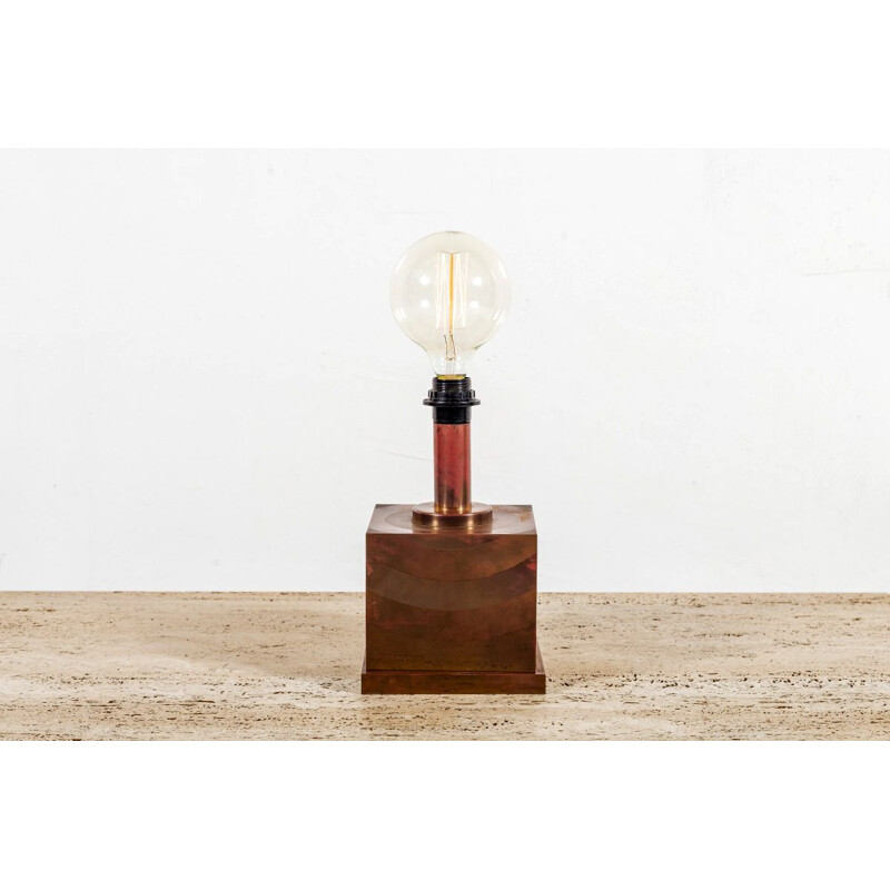 Lampe de table vintage danoise en cuivre 