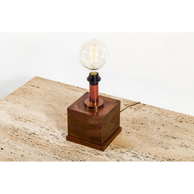 Lámpara de mesa danesa vintage de cobre