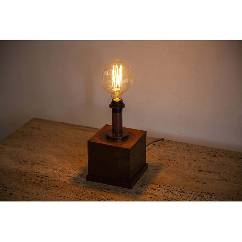 Vintage Deense koperen tafellamp