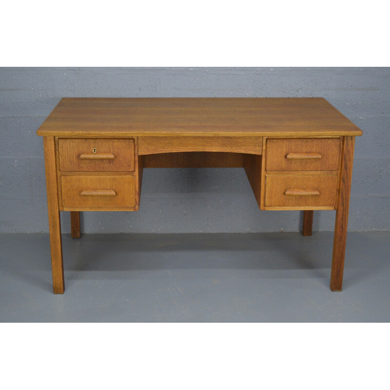 Vintage oak desk with 4 drawers, United Kingdom