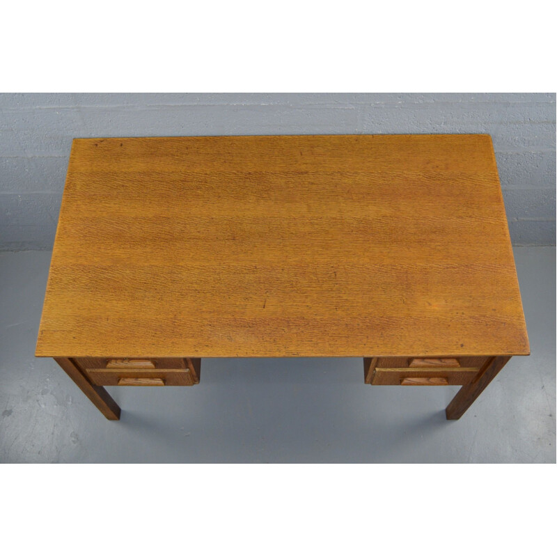 Vintage oak desk with 4 drawers, United Kingdom