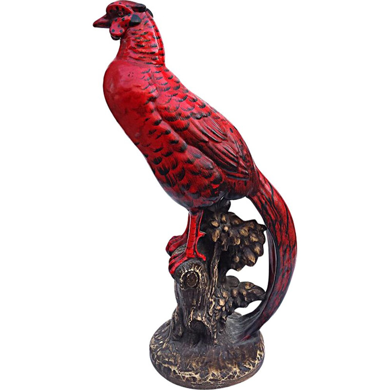 Vintage ceramic pheasant sculpture by Ugo Zaccagnini, 1930s