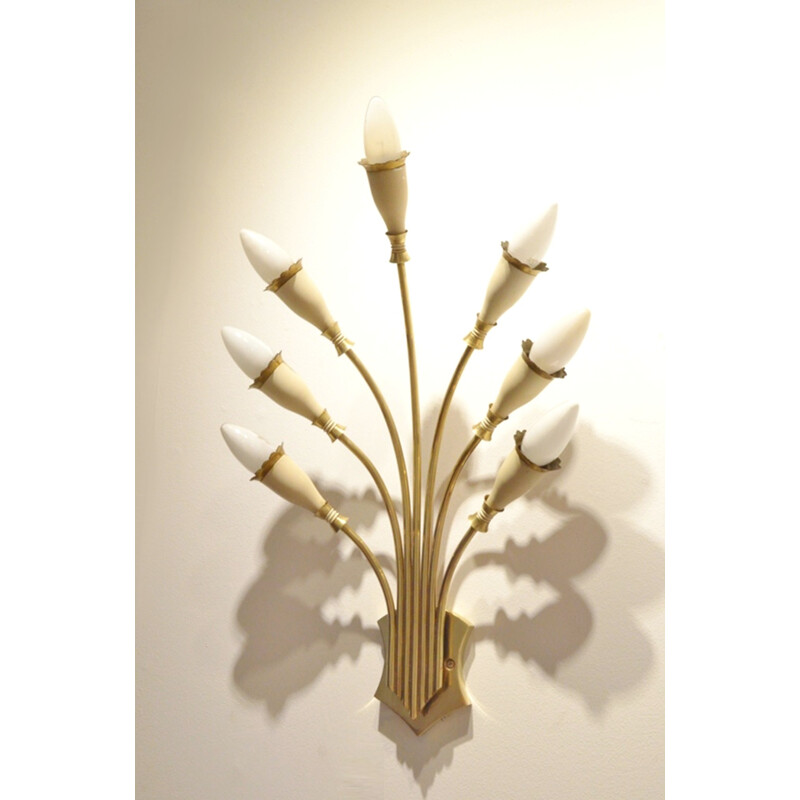 Pair of Italian wall sconces in brass - 1950s