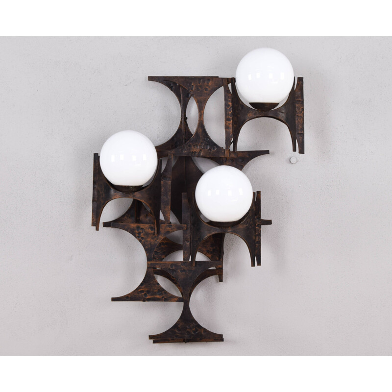 Composition of Four Great Brutalist Sculpture Wall Sconces by Marc Weinstein