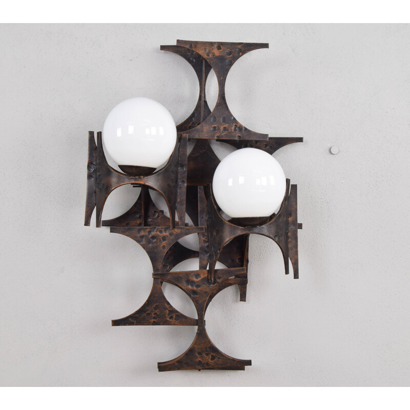 Composition of Four Great Brutalist Sculpture Wall Sconces by Marc Weinstein