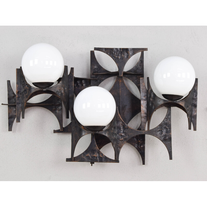Composition of Four Great Brutalist Sculpture Wall Sconces by Marc Weinstein