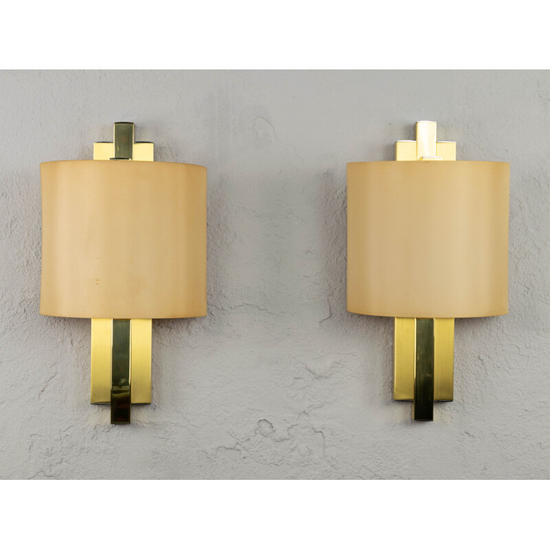 Pair of golden sconces for Lumica 1970s