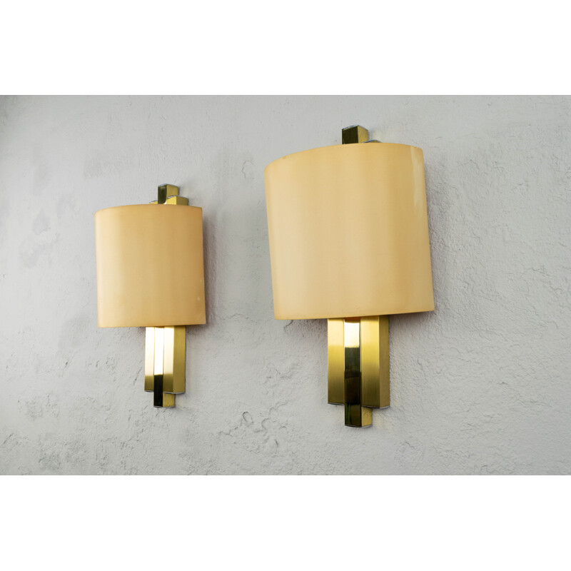 Pair of golden sconces for Lumica 1970s